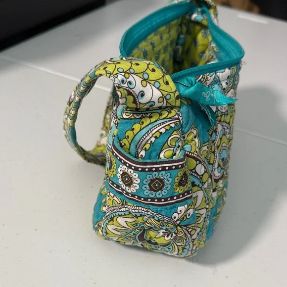Vera Bradley Maggie Peacock Shoulder Bag Turquoise/Lime/Teal Paisley Print - Picture 3 of 8